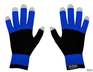 guanto touchscreen donna blu hi-glove